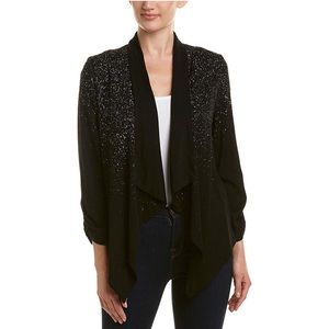 Michael Stars White speckled Ombre Draped Cardigan